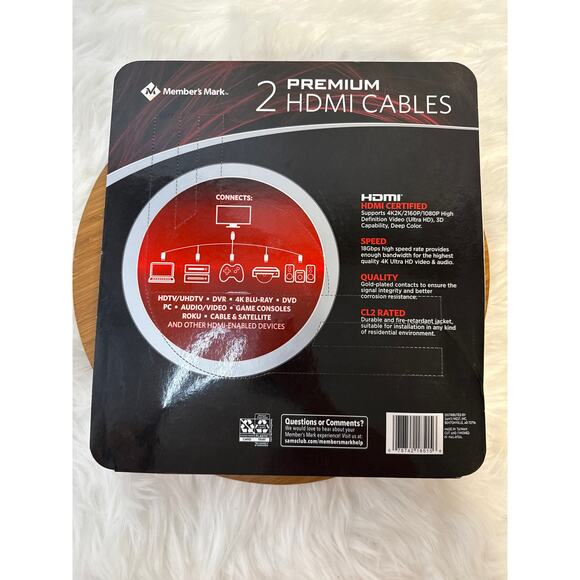 New Member's Mark Twin Pack 9' HDMI Cables - Picture 2 of 2